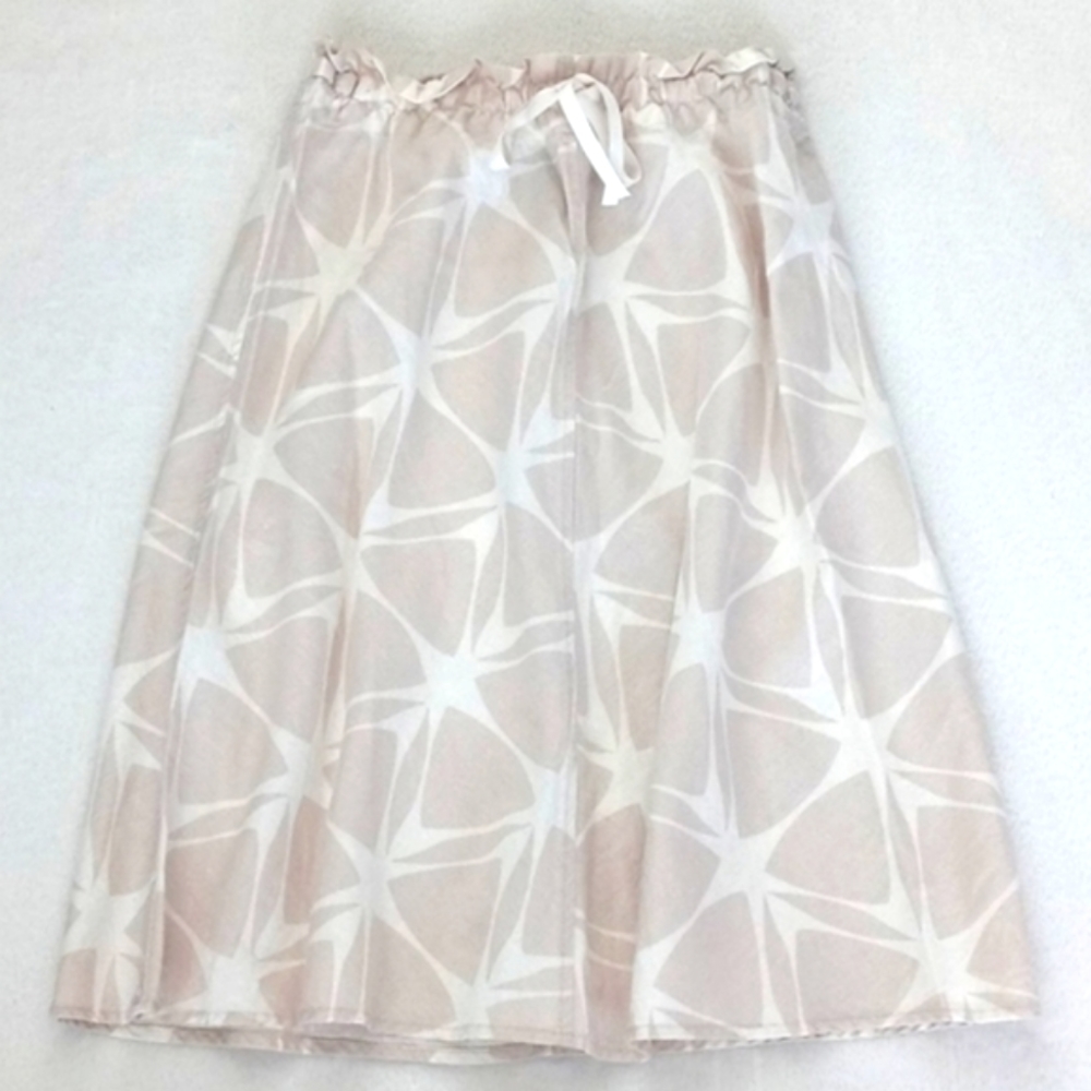Gorgeous Sandstone / Beige Linen Blend Skirt Abstract 60s Design 8